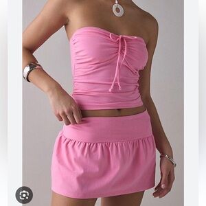 Urban Outfitters Out From Under Bec Convertible Tie Tube Top & Mini Skort Set